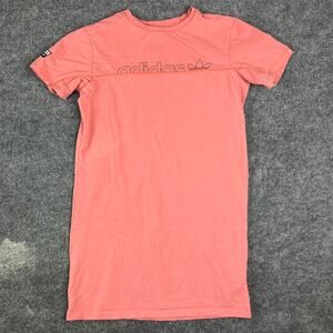 Adidas T-Shirt Dress Womens M Pink Logo Short Sleeve Casual Cotton Athleisure